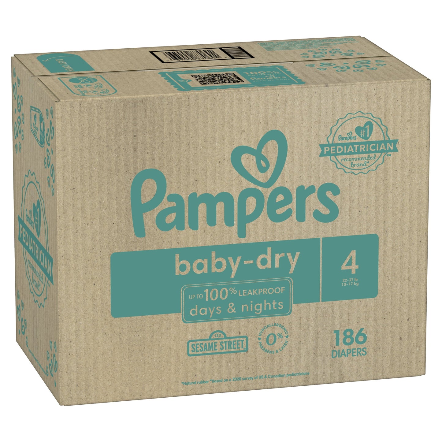 Pampers Baby Dry Diapers Size 4, 186 Count (Select for More Options)