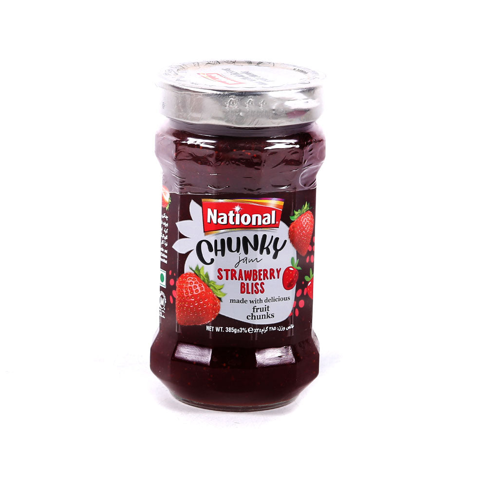 NATIONAL CHUNKY STRAWBERRY BISS JAM 385 GM