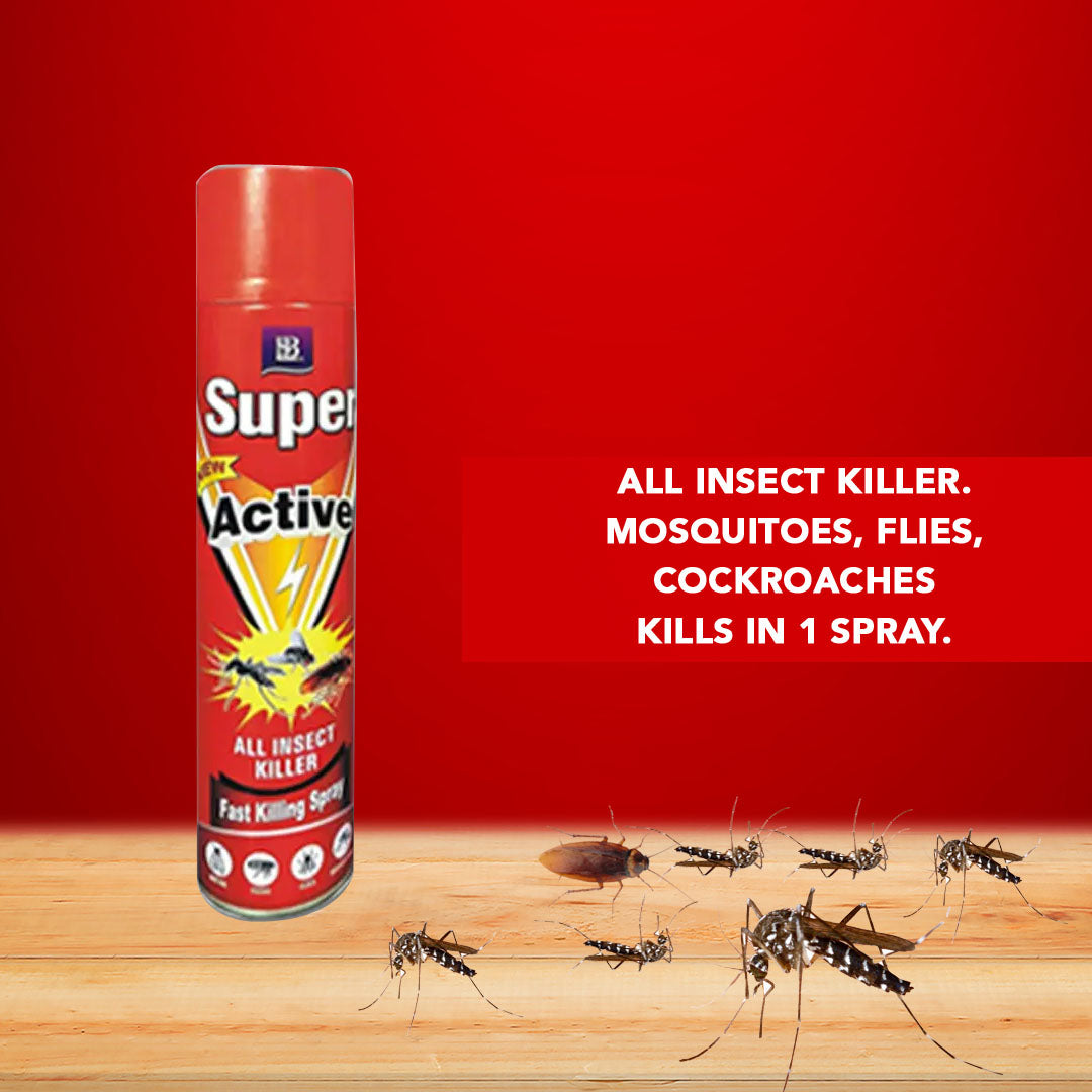 SUPER ACTIVE POWER INSECT KILLER ALL SPRAY BLACK 400 ML