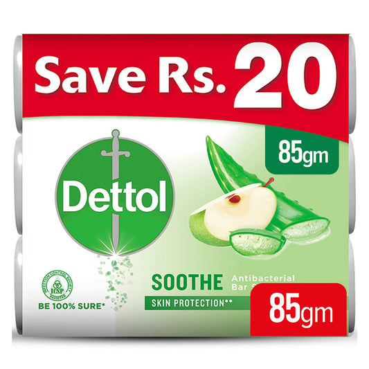 DETTOL ANTIBACTERIAL SOAP SOOTHE SAVE RS: 20 3X85GM