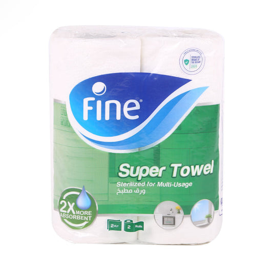 FINE MULTI USAGE 2PLY SUPER TOWEL ROLL 2PCS PACK