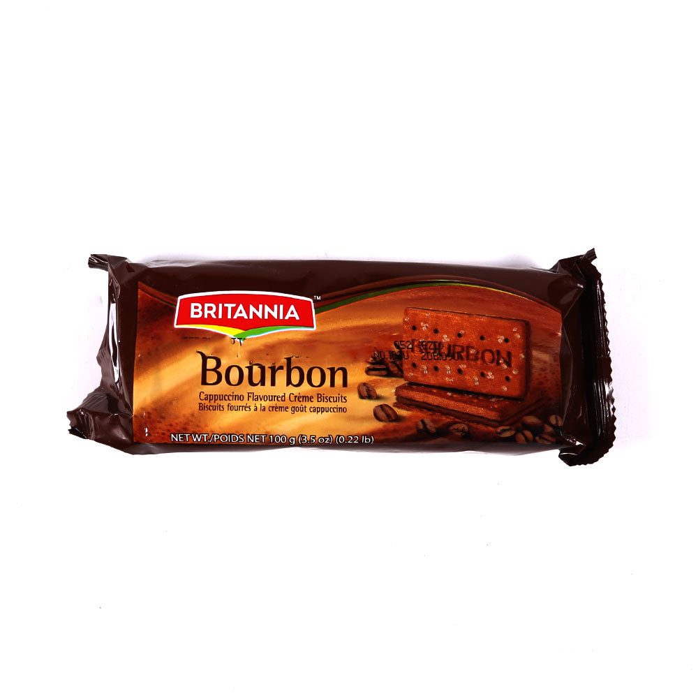 BRITANNIA BOURBON CAPPUCCINO SANDWICH BISCUIT 100 GM