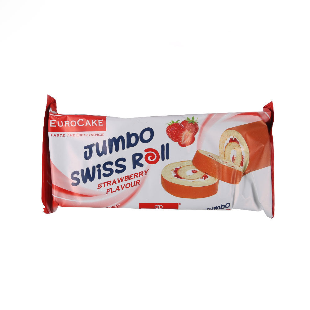 EURO CAKE JUMBO SWISS ROLL  STRAWBERRY 75 GM