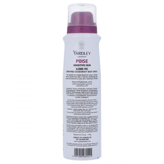 YARDLEY SENSITIVE POISE 150 ML