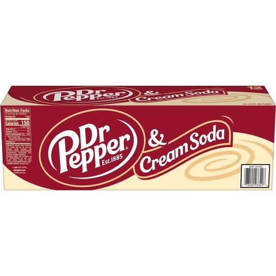 Dr Pepper & Cream Soda, 12 fl oz cans, 12 pack