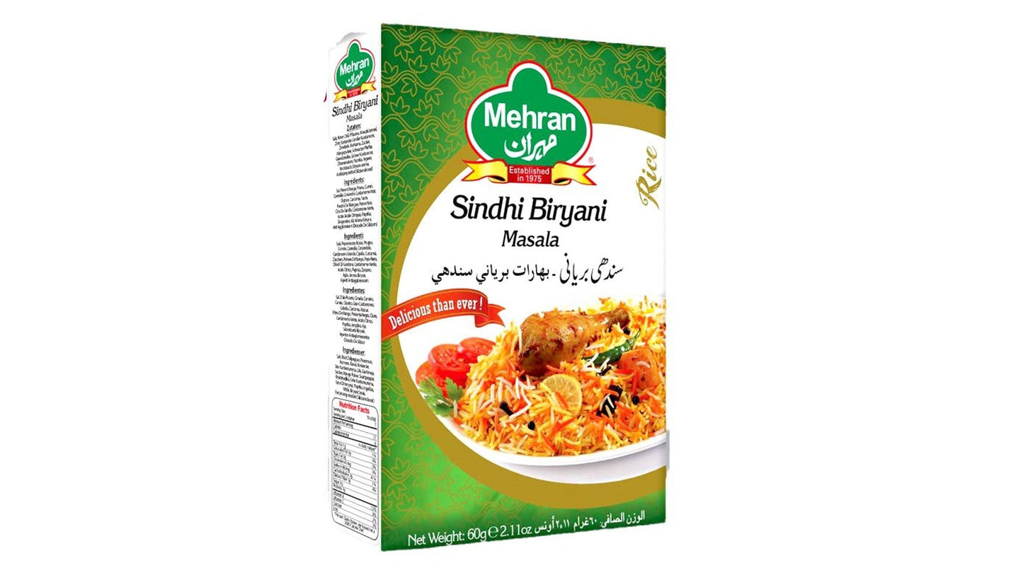 MEHRAN MASALA SINDHI BIRYANI BUY1 GET1 FREE 60 GM