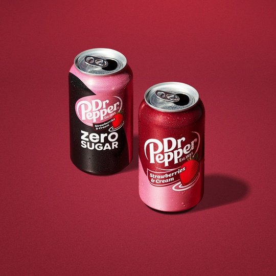 Dr Pepper Strawberries and Cream Soda Pop, 12 fl oz, 12 Pack Cans