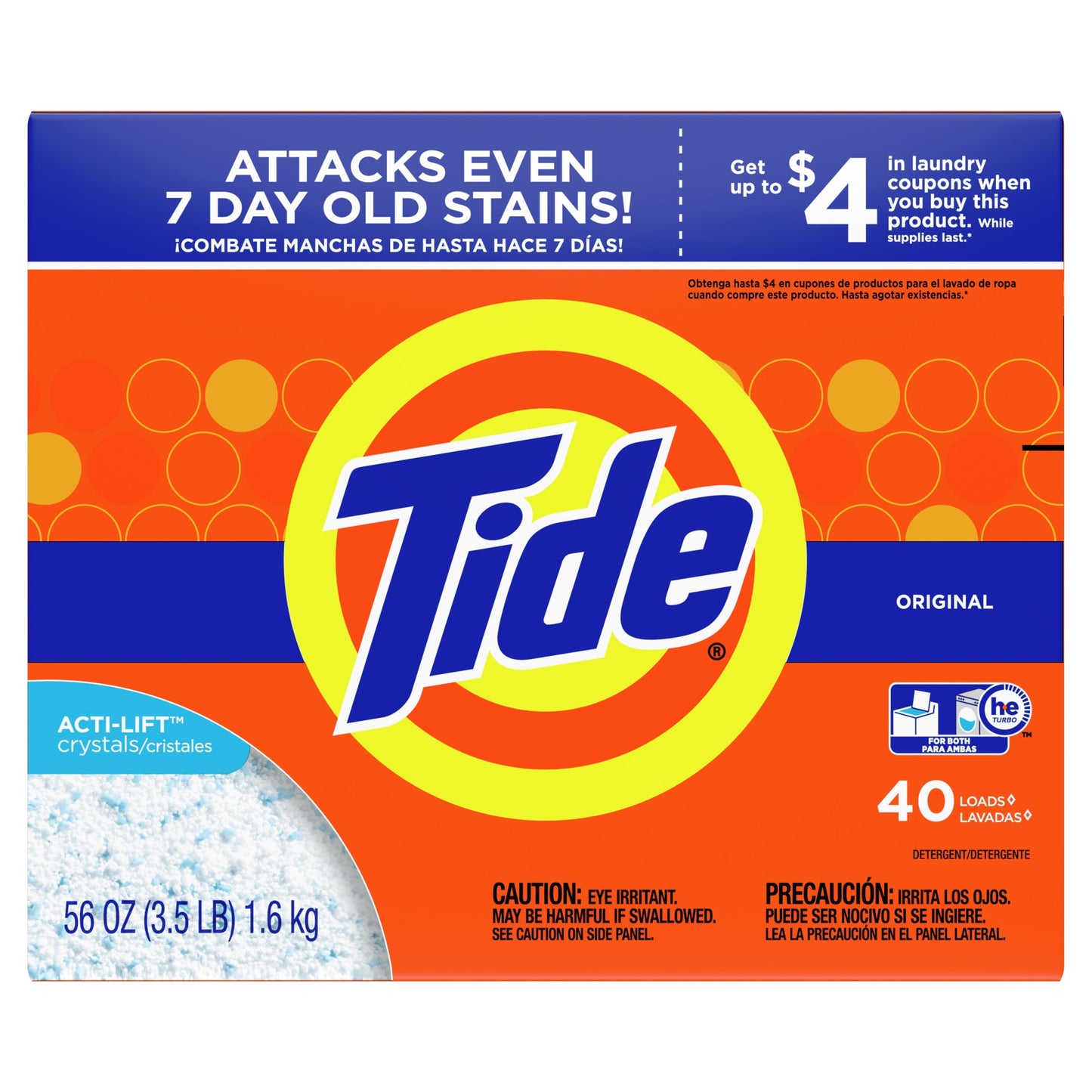 Tide Original Scent, 40 Loads Powder Laundry Detergent, 56 oz