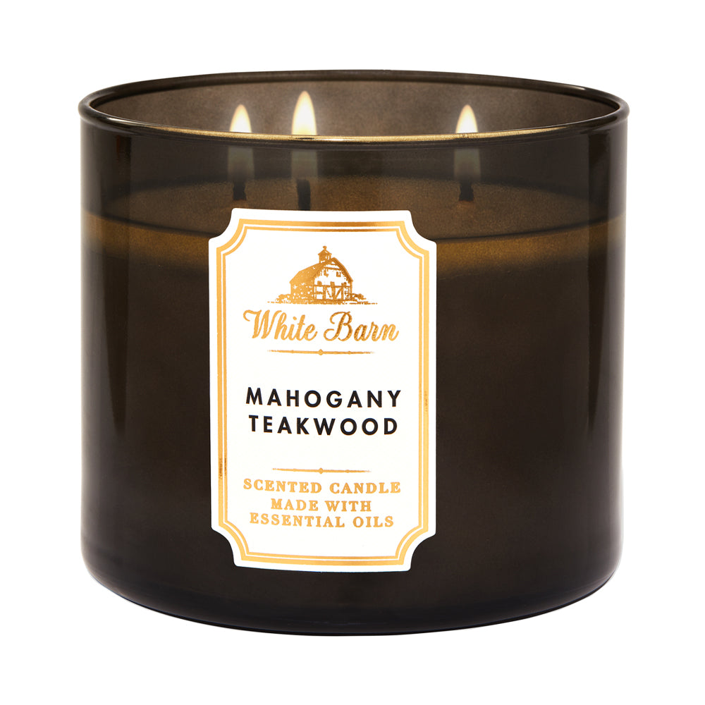BBW MAHOGANY TEAKWOOD 3-WIK CANDLE