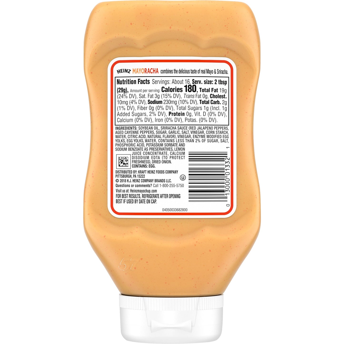 Heinz Mayoracha Mayonnaise & Sriracha Sauce, 16.6 oz Bottle