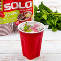 Solo Disposable Plastic Cups, Red, 18oz, 50 Count