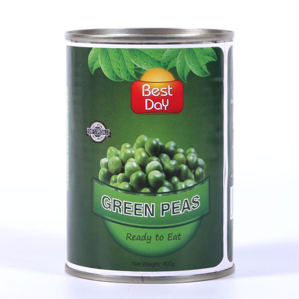 BEST DAY GREEN PEAS READY TO EAT TIN 400 GM