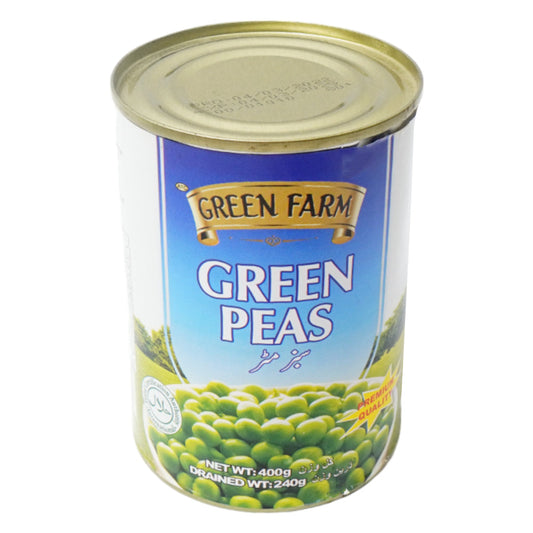 GREEN FARM GREEN PEAS TIN 400 GM