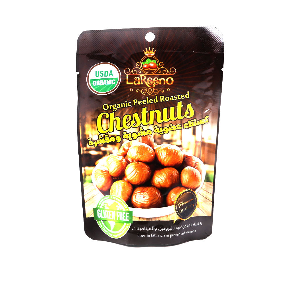 LAREENO CHESTNUTS ORGANIC PEELED ROASTED 100 GM