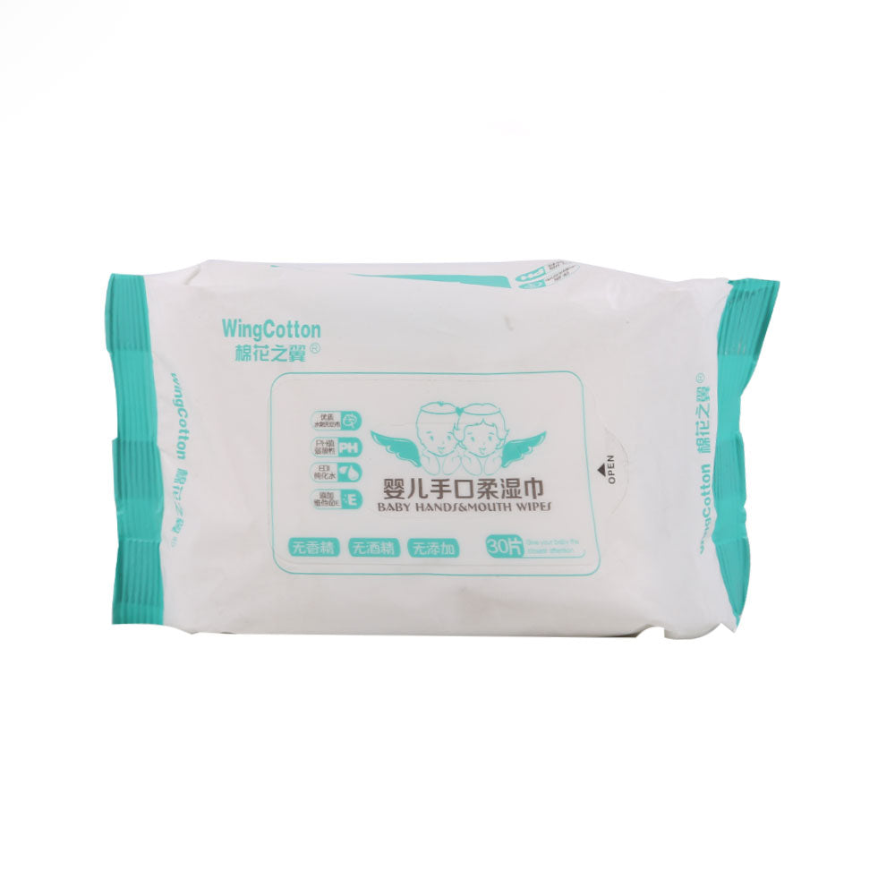 WING COTTON BABY HAND & MOUTH WIPES 30S MHZY0103