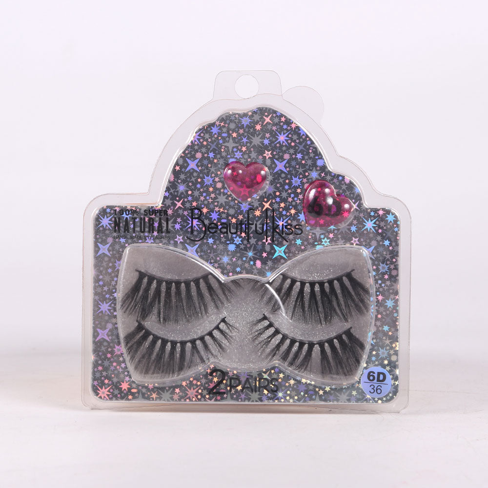 BEAUTIFUL KISS 6D EYE LASHES 2 PAIR PACK IR E-7517