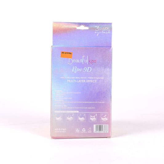 BEAUTIFUL KISS 9D EYE LASHES 3 PAIR PACK IR E-7387