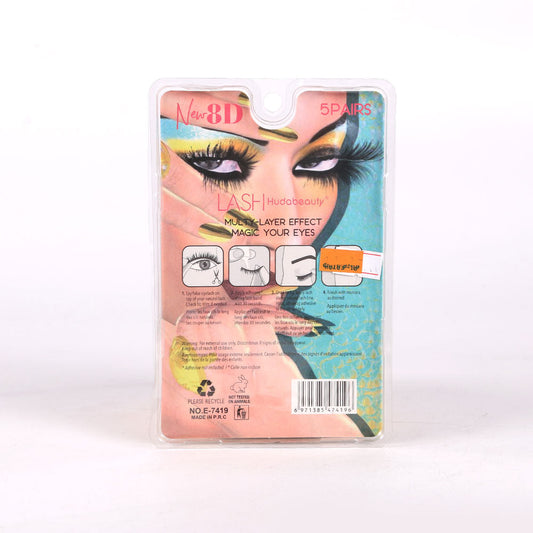 BEAUTIFUL KISS 8D EYE LASHES 5 PAIR IR E-7419
