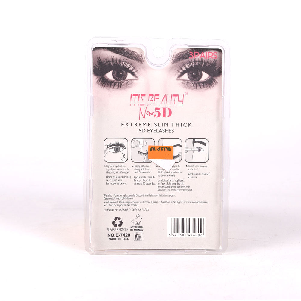 ITIZ BEAUTY 5D EYE LASHES 3 PAIR IR PACK E-7420