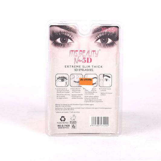 ITIZ BEAUTY 5D EYE LASHES 3 PAIR IR PACK E-7420