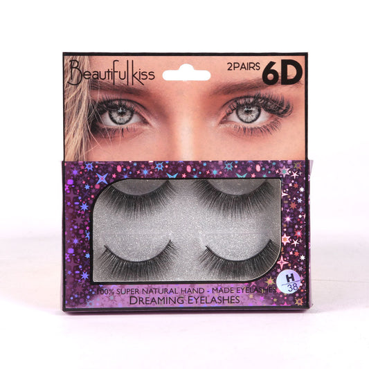 BEAUTIFUL KISS 6D EYE LASHES 2 PAIR PACK IR E-7494