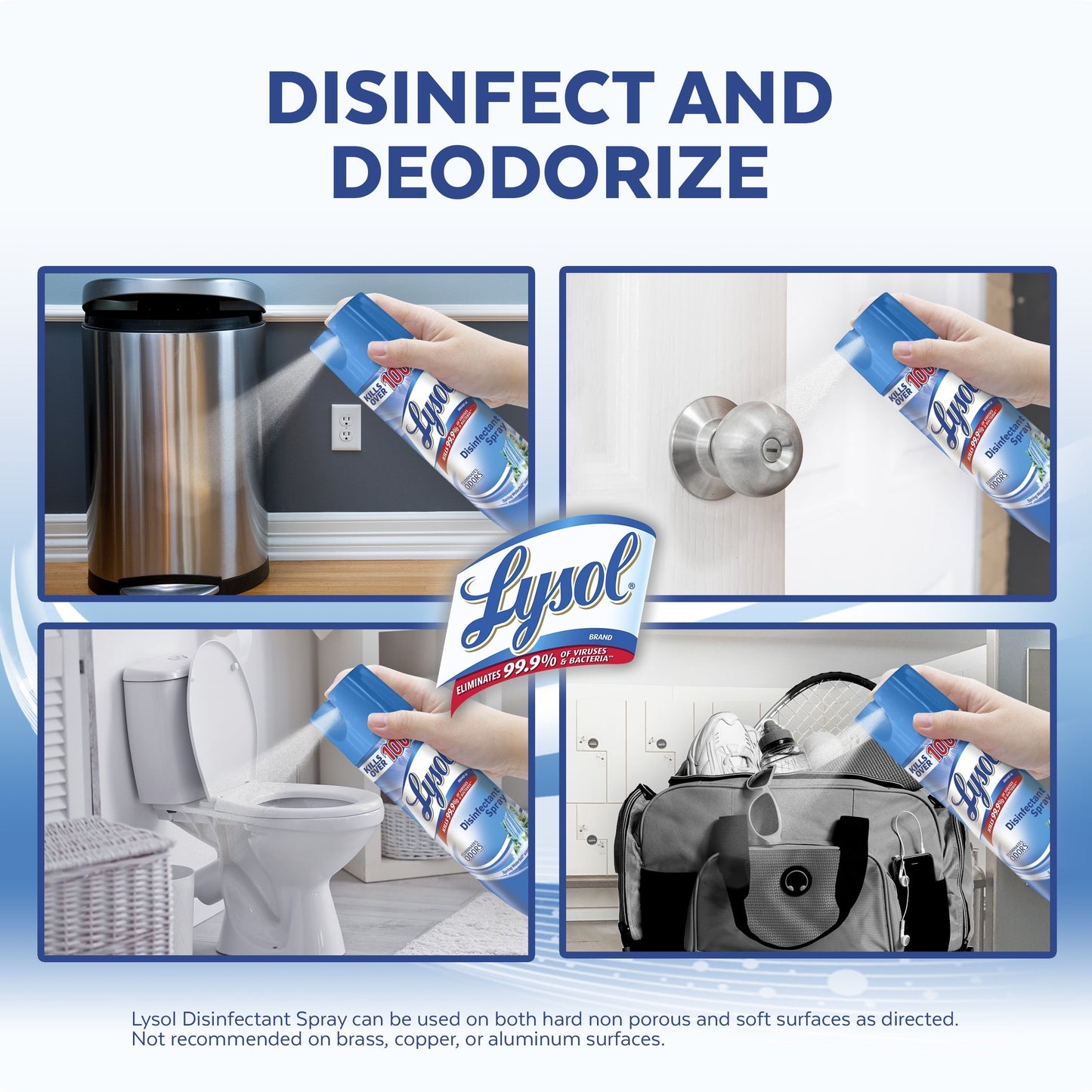 Lysol Disinfectant Spray, Sanitizing And Antibacterial Spray, For Disinfecting And Deodorizing, Spring Waterfall, 19 Fl Oz, Packaging May Vary