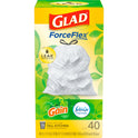 Glad ForceFlex 13 Gallon Tall Kitchen Trash Bags, Gain Original Scent, Febreze Freshness, 40 Bags