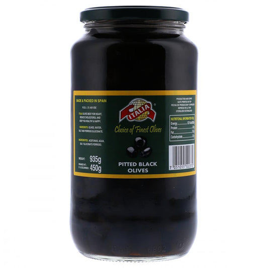 ITALIA BLACK OLIVES PITTED 935 GM