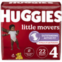 Huggies Little Movers Baby Diapers, Size 4, 22 Ct