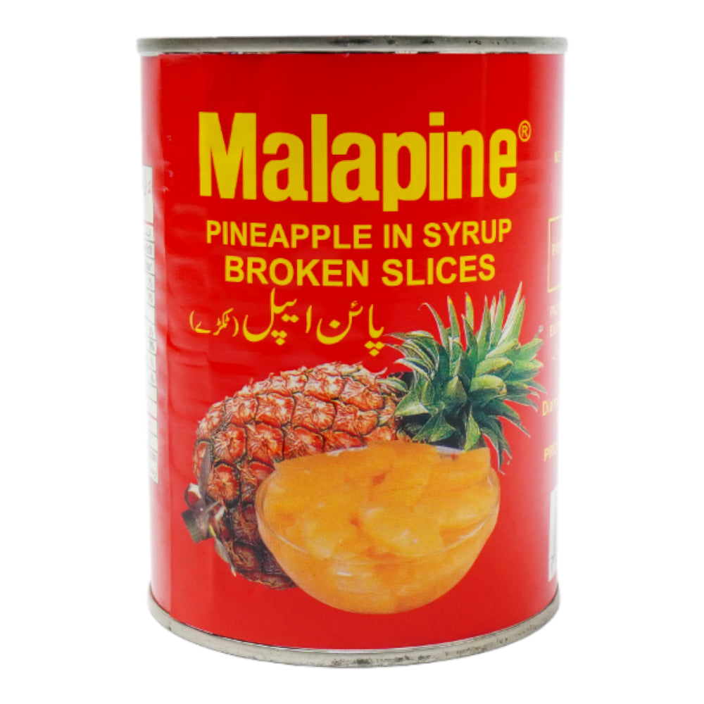 MALAPINE PINEAPPLE BROKEN SLICES SYRUP TIN 565 GM