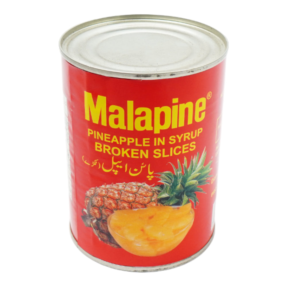 MALAPINE PINEAPPLE BROKEN SLICES SYRUP TIN 565 GM