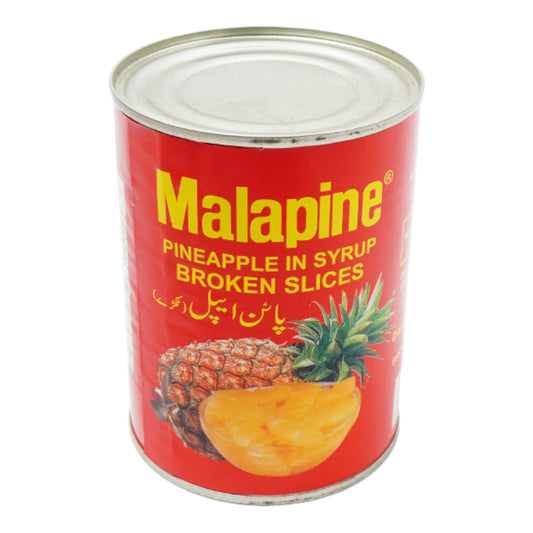 MALAPINE PINEAPPLE BROKEN SLICES SYRUP TIN 565 GM