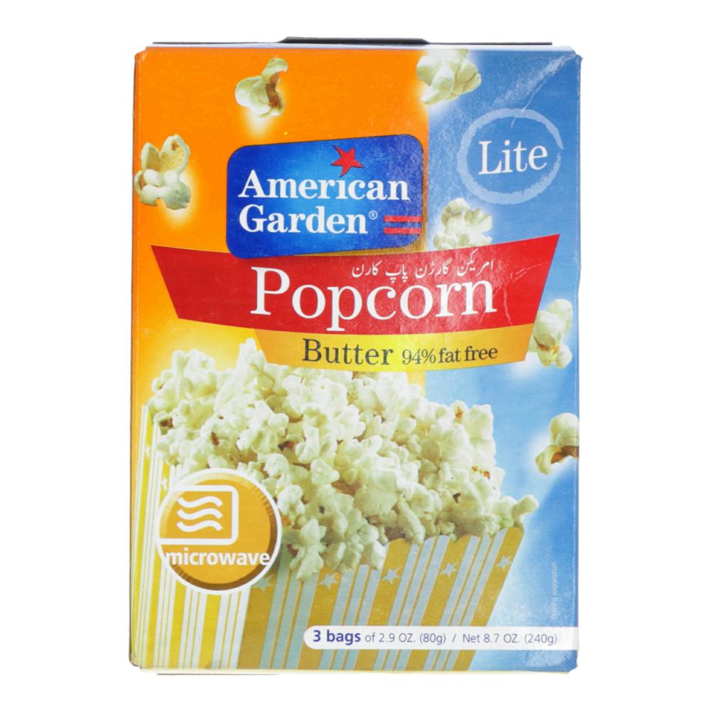 AMERICAN GARDEN POP CORN BUTTER FAT FREE 240 GM