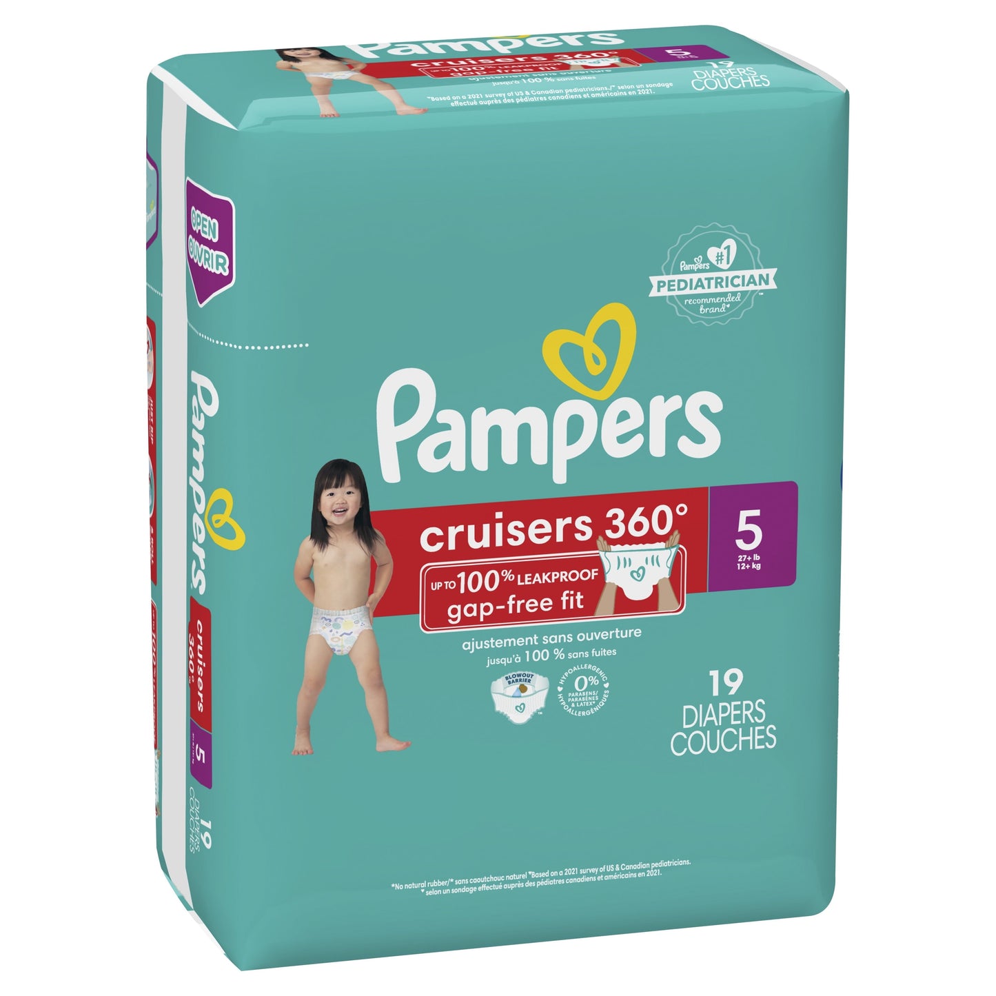 Pampers Cruisers Diapers 360 Size 5, 19 Count