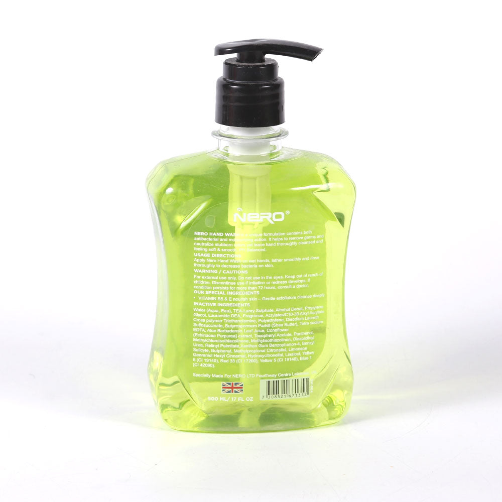 NERO LIQUID HAND WASH GREEN APPLE ANTIBACTERIAL 500 ML