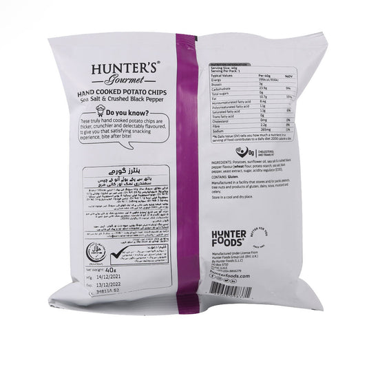 HUNTERS HAND COOKED POTATO CHIPS SEA SALT AND BLACK PEPPER 4