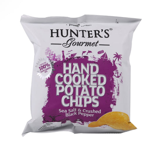 HUNTERS HAND COOKED POTATO CHIPS SEA SALT AND BLACK PEPPER 4