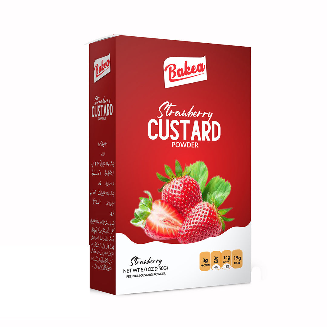 BAKEA STRAWBERRY CUSTARD POWDER 250GM