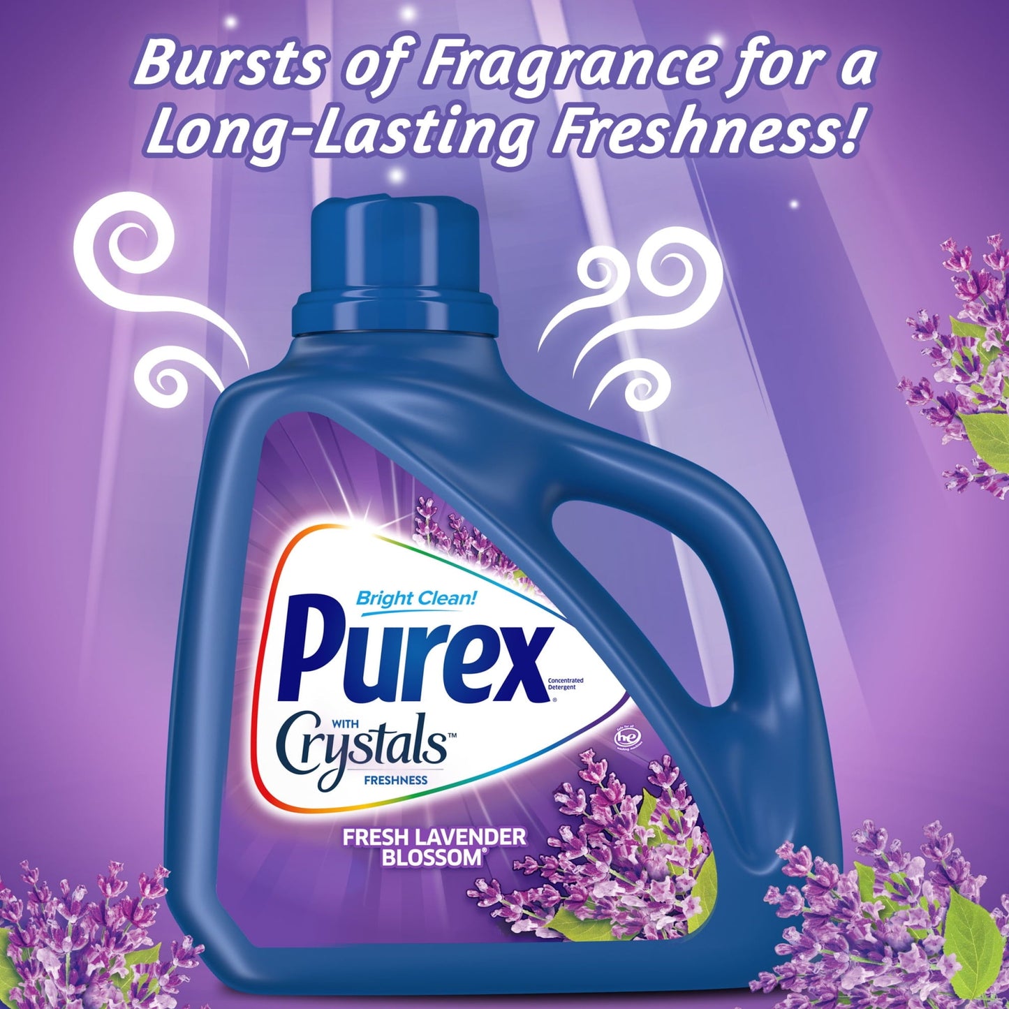 Purex Liquid Laundry Detergent, Fresh Lavender Blossom Fragrance, 150 Fluid Ounces, 115 Loads