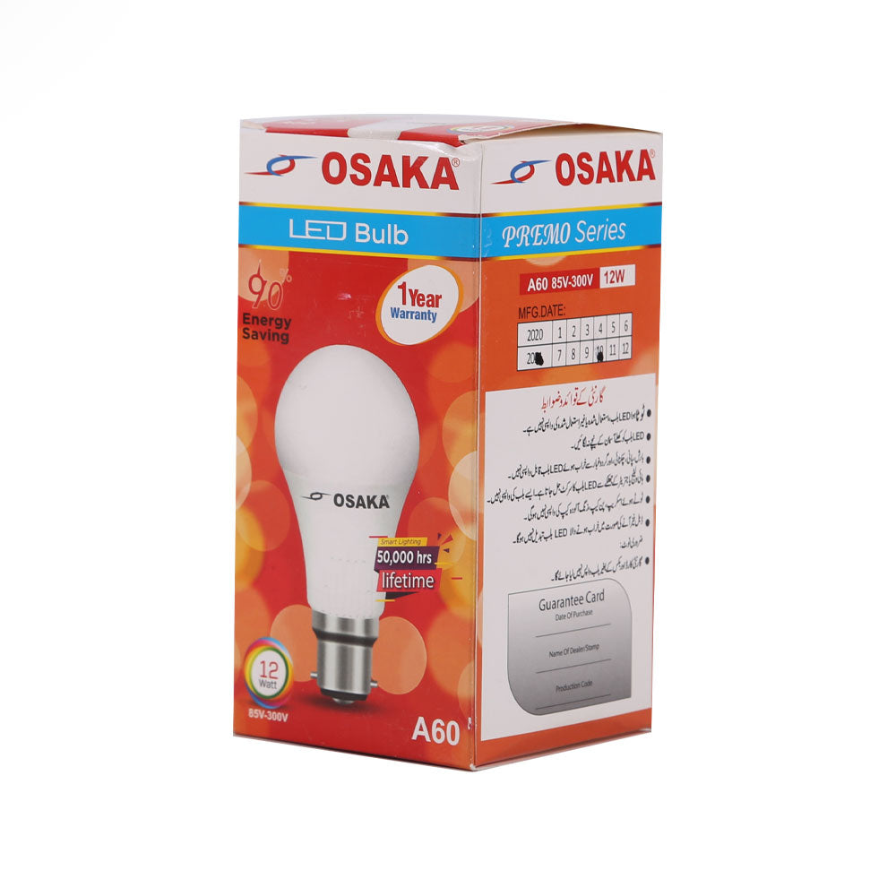 OSAKA 12 WATT WARM LIGHT LED BULB E27