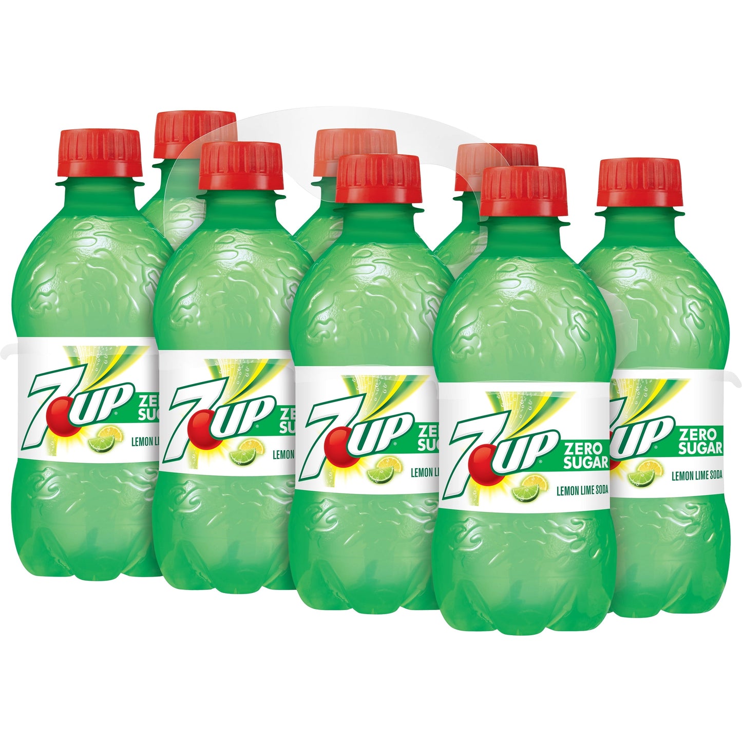 7UP Zero Sugar Lemon Lime Soda, 12 fl oz bottles, 8 pack