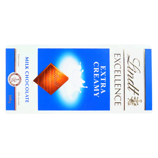 LINDT EXCELLENCE MILK CHOCOLATE EXTRA CREAMY 100 GM