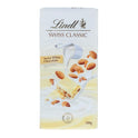 LINDT SWISS CHOCOLATE WHITE ALMOND 100 GM