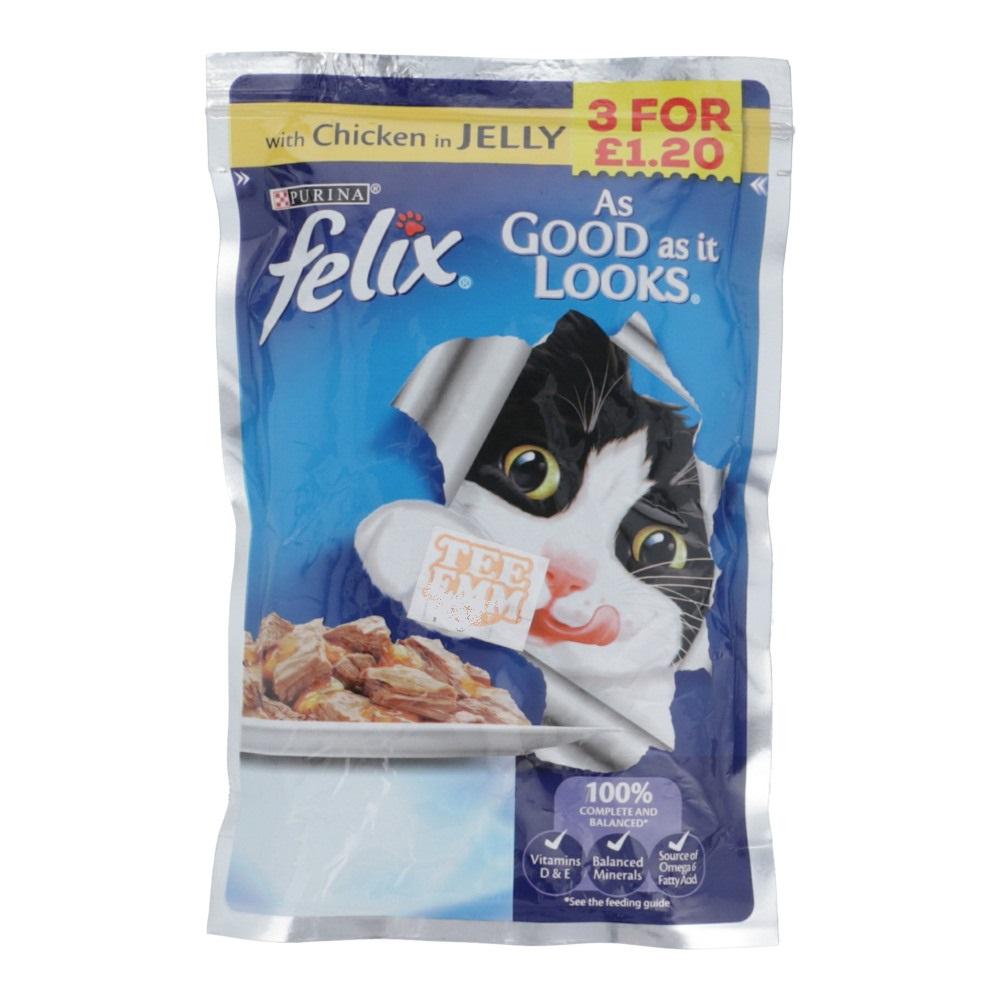 PURINA FELIX CAT FOOD JELLY WITH CHICKEN AS GOOD LOOK 100 GM