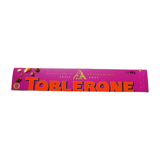 TOBLERONE CHOCOLATE FRUIT & NUT 100 GM