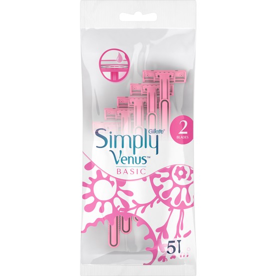 GILLETTE VENUS RAZOR SIMPLY VENUS BASIC 5 PC