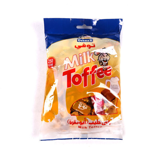 DEEMAH MILK TOFFEE CANDY POUCH 250 GM