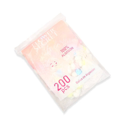 FLOWER SECRET COTTON BALLS 200PC WHITE & COLOR IR 8-3 9-1