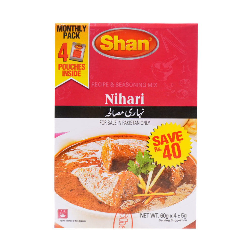 SHAN NIHARI MASALA MONTHLY PACK 4X60 GM