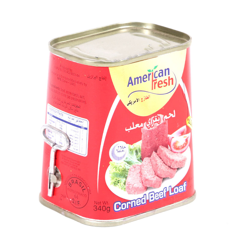 AMERICAN FRESH CORNED BEEF LOAF 340 GM BASIC